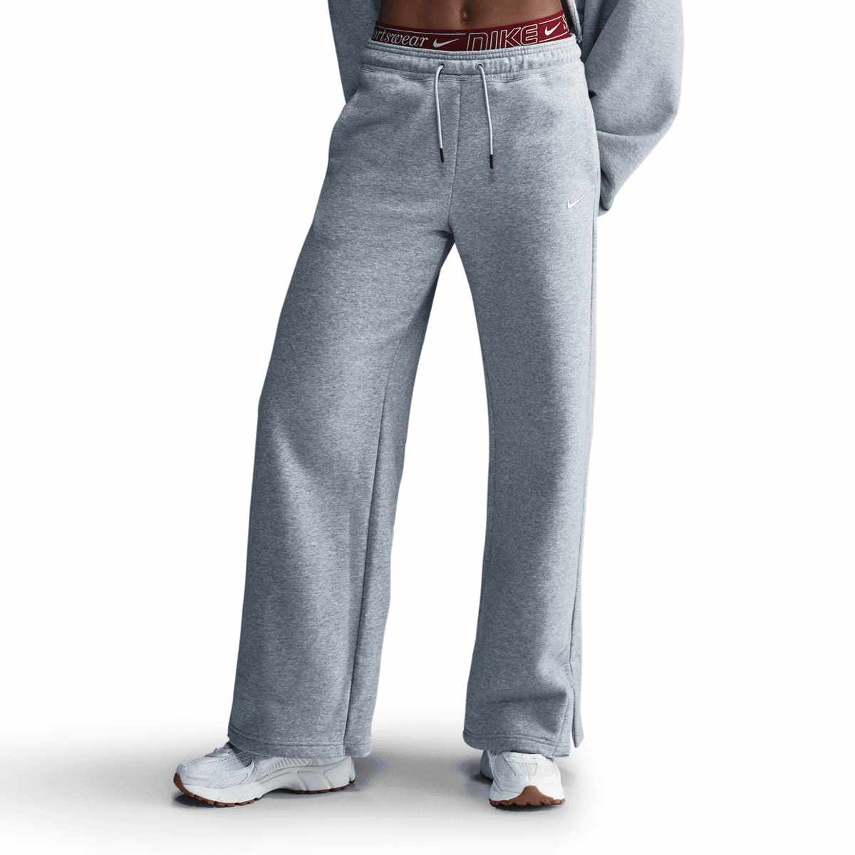 Nike Sportswear Phoenix Fleece High-Waisted Sweatpants women Trainingsbroeken grijs Maat L Kleding