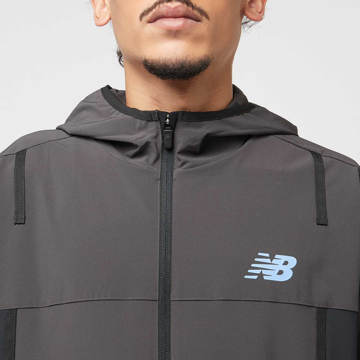 New Balance Woven Full Zip Jacket men Trainingspakken grijs Maat S Kleding