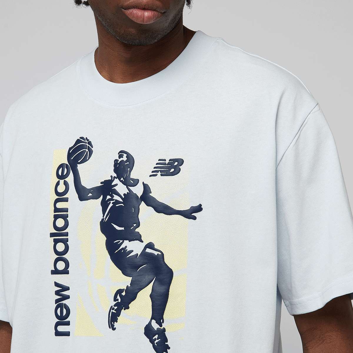 New Balance Hoops Graphic Vintage T-Shirt men T-Shirts & Polo's blauw Maat S Kleding