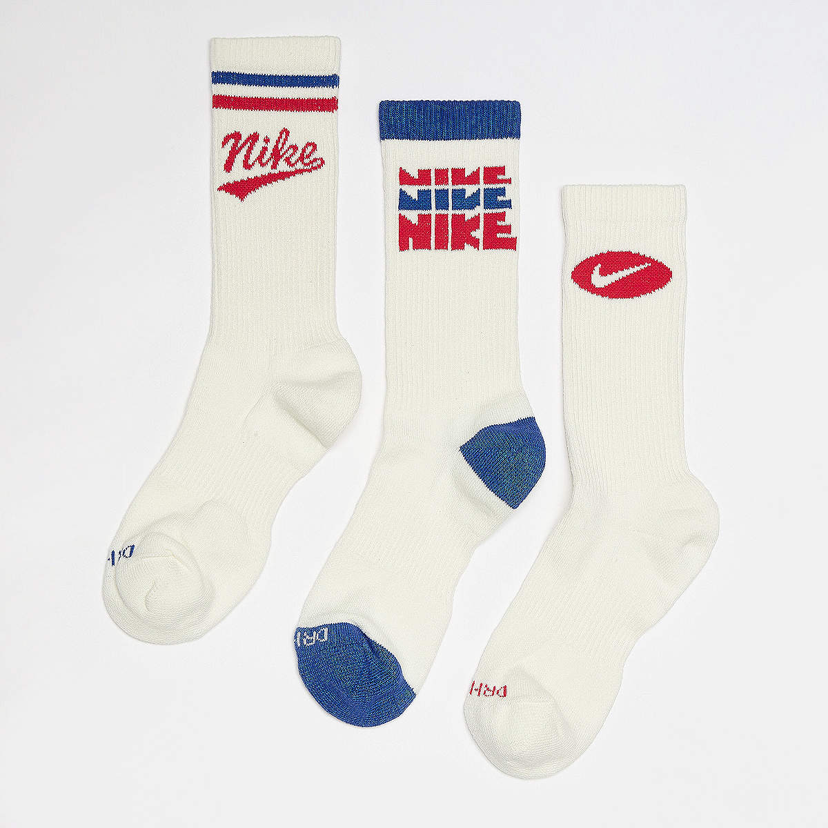 Nike 3 PACK Everyday Plus Crew Lifestyle 144 Sokken in wit formaten: 38-42