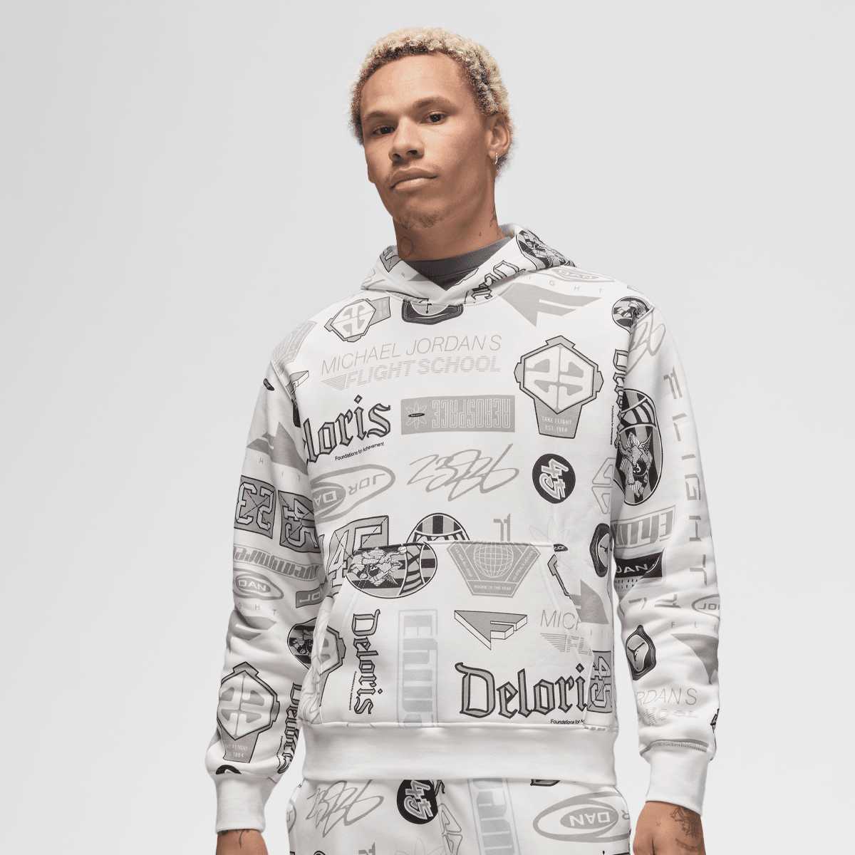 Jordan, Essential Allover Print Hoodie, beige