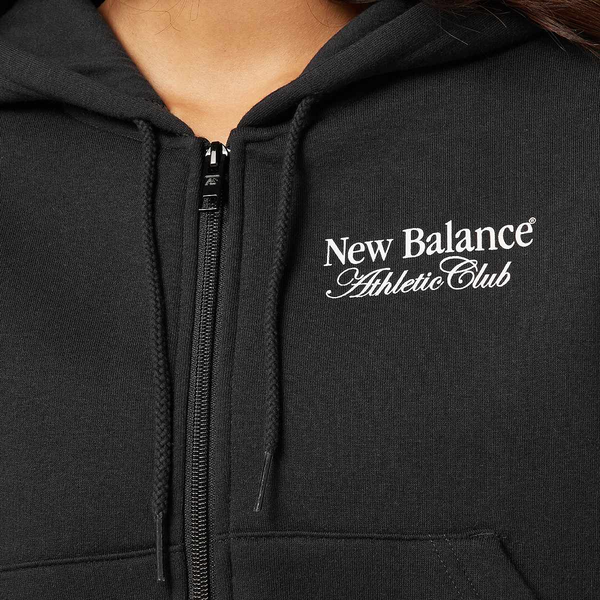 New Balance Waist Length Full Zip Hoodie women Hoodies & Sweaters zwart Maat XS Kleding