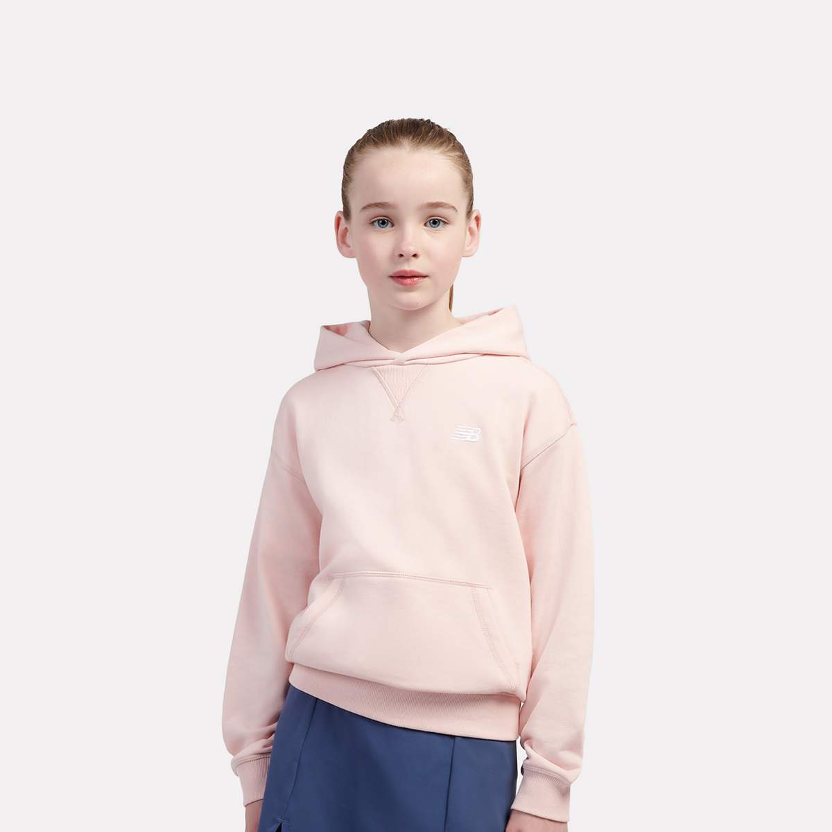 New Balance, French Terry Small Logo Hoodie, light pink