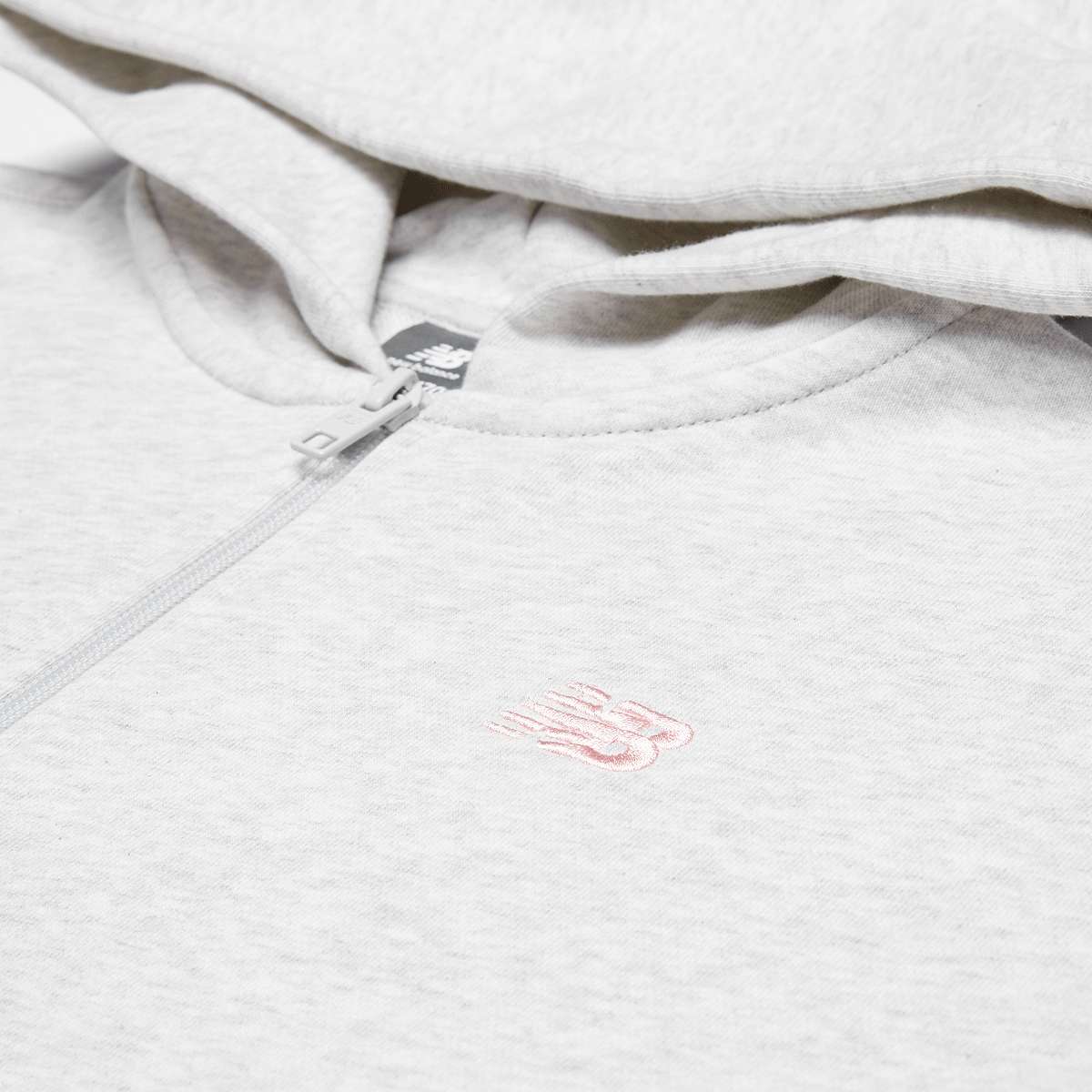 New Balance French Terry Small Logo Full Zip Hoodie unisex Hoodies & Sweaters grijs Kleding