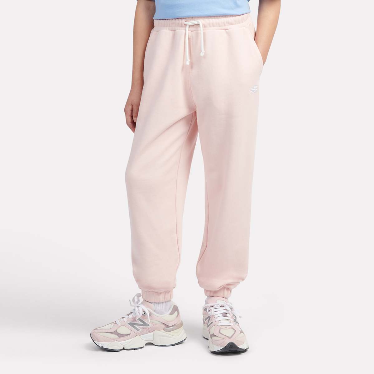 New Balance, French Terry Small Logo Jogger, light pink