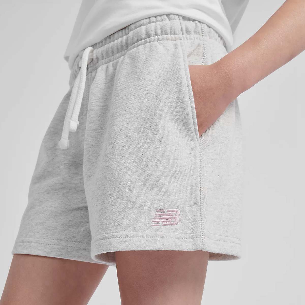 New Balance French Terry Small Logo Shorts unisex Sport shorts grijs Kleding