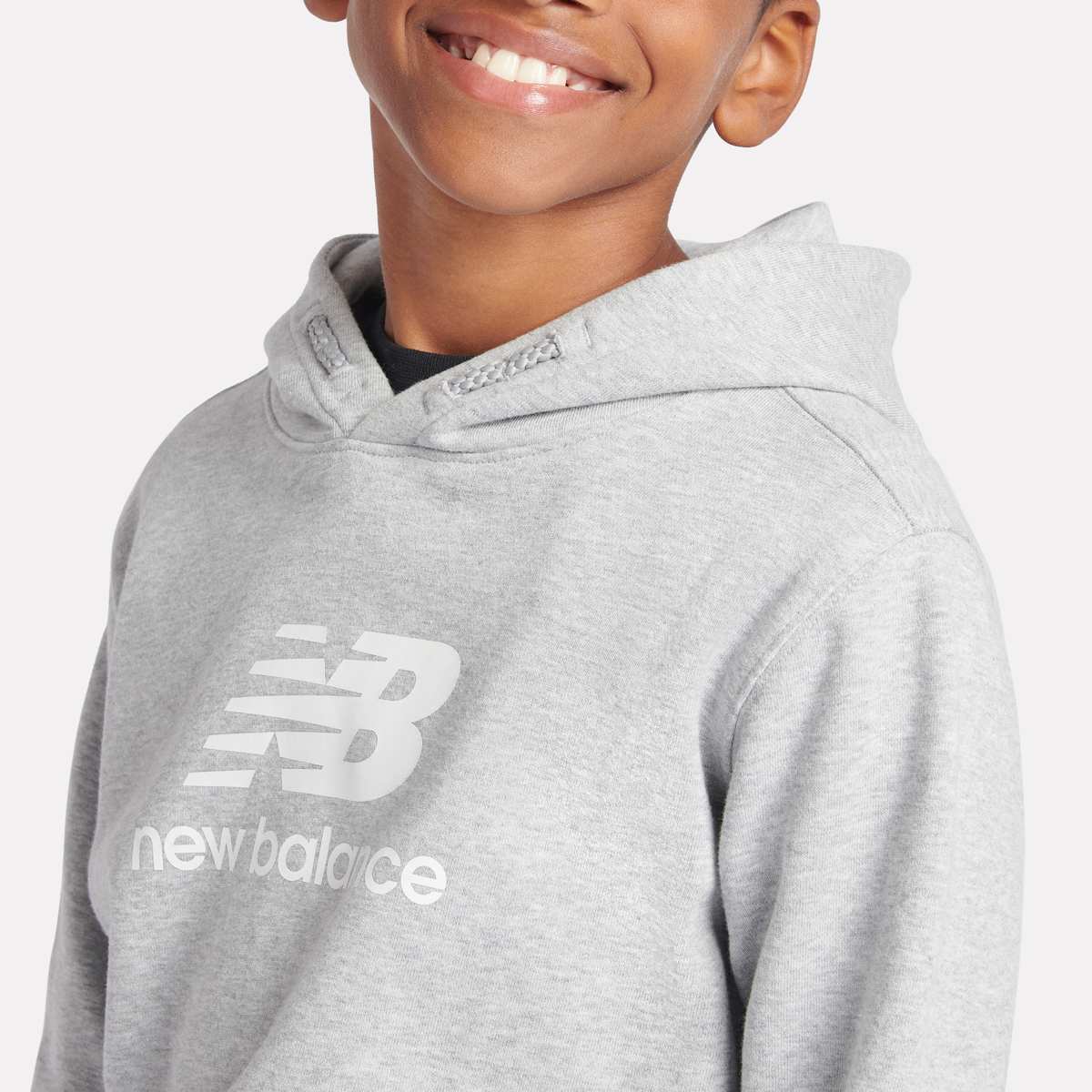 New Balance French Terry Stacked Logo Hoodie unisex Hoodies & Sweaters grijs Kleding