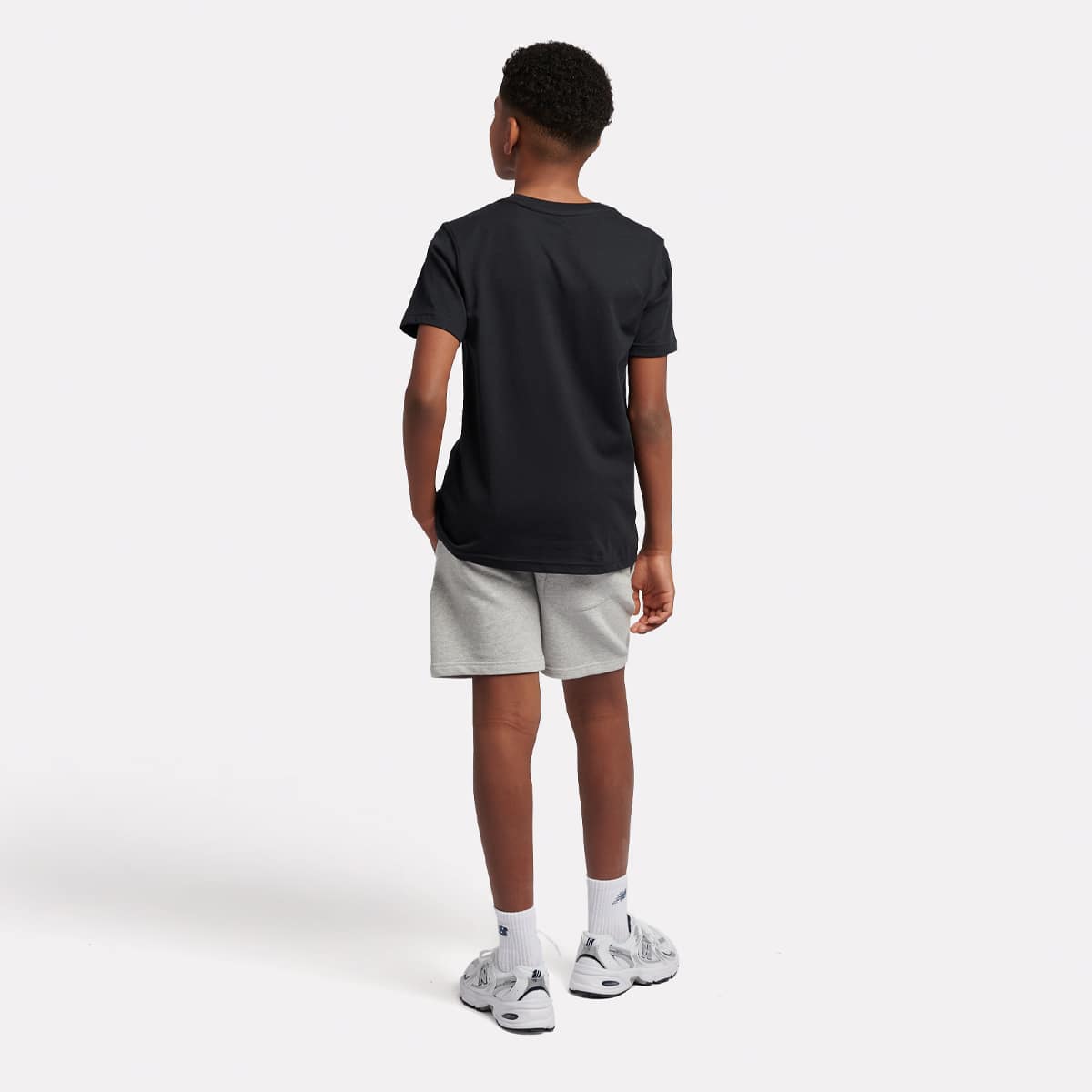 New Balance Stacked Logo Tee & LB Short Set Baby Rompers & Sets in grijs formaten: 134