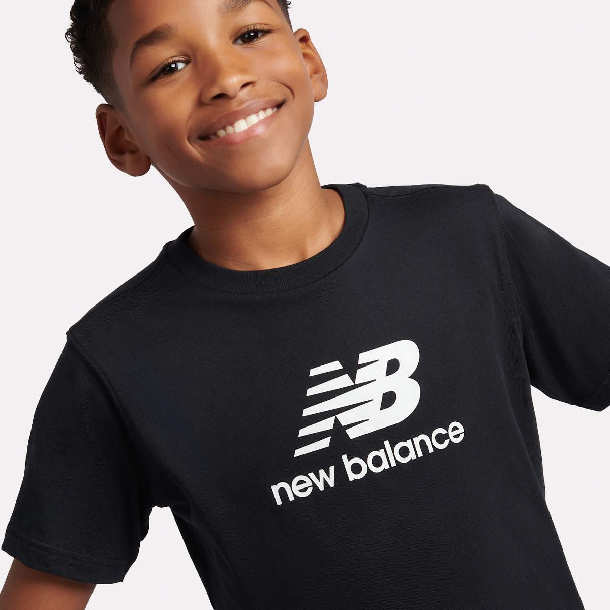 New Balance Stacked Logo Tee & LB Short Set Baby Rompers & Sets in grijs formaten: 134