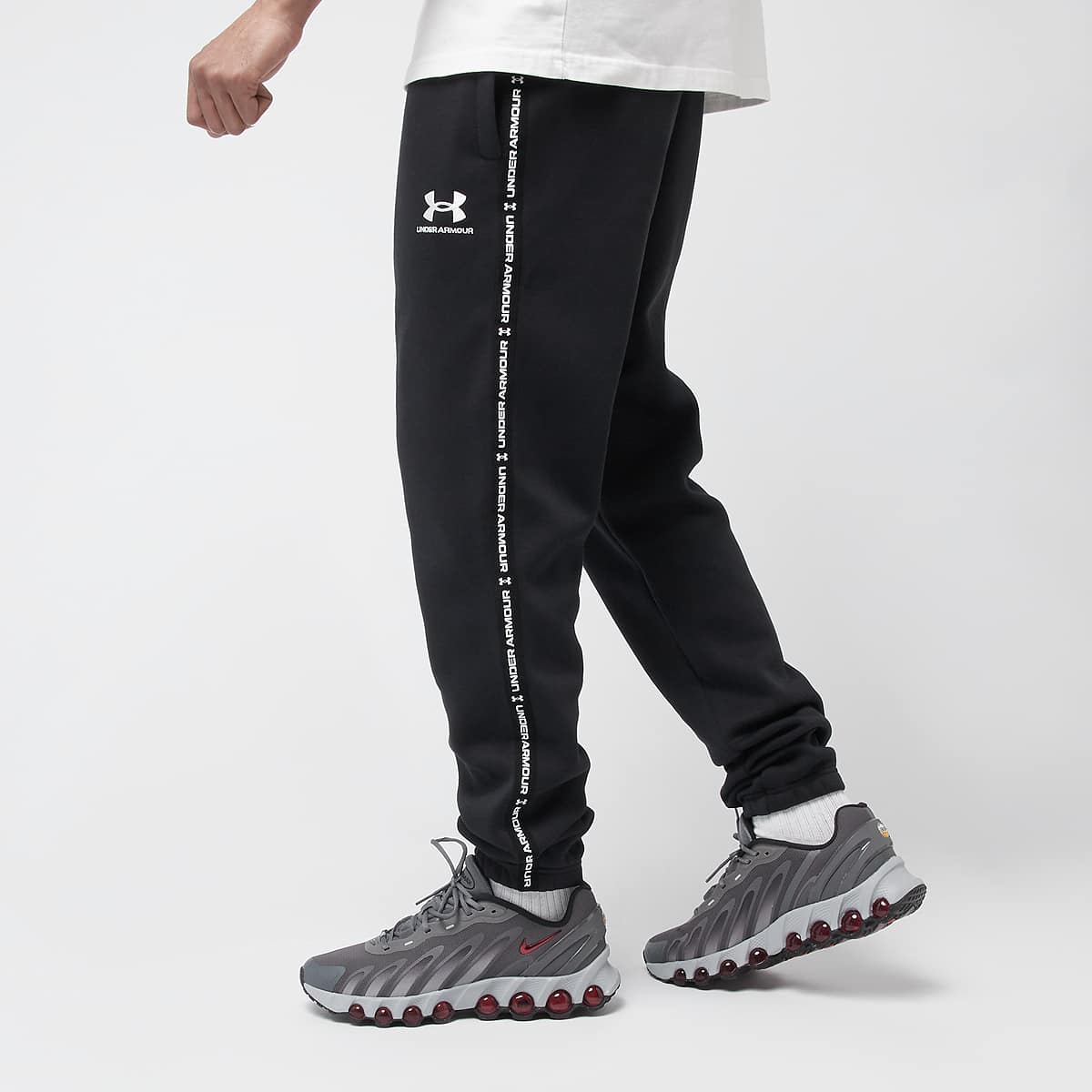 Under Armour Icon Fleece Joggger Taping men Trainingsbroeken zwart Maat S Kleding