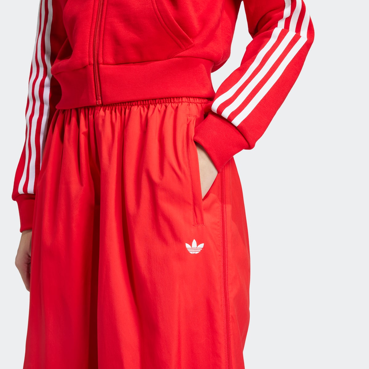 adidas Originals Woven Wide-Leg Broek met 3 Strepen women Trainingsbroeken rood Maat XS Kleding