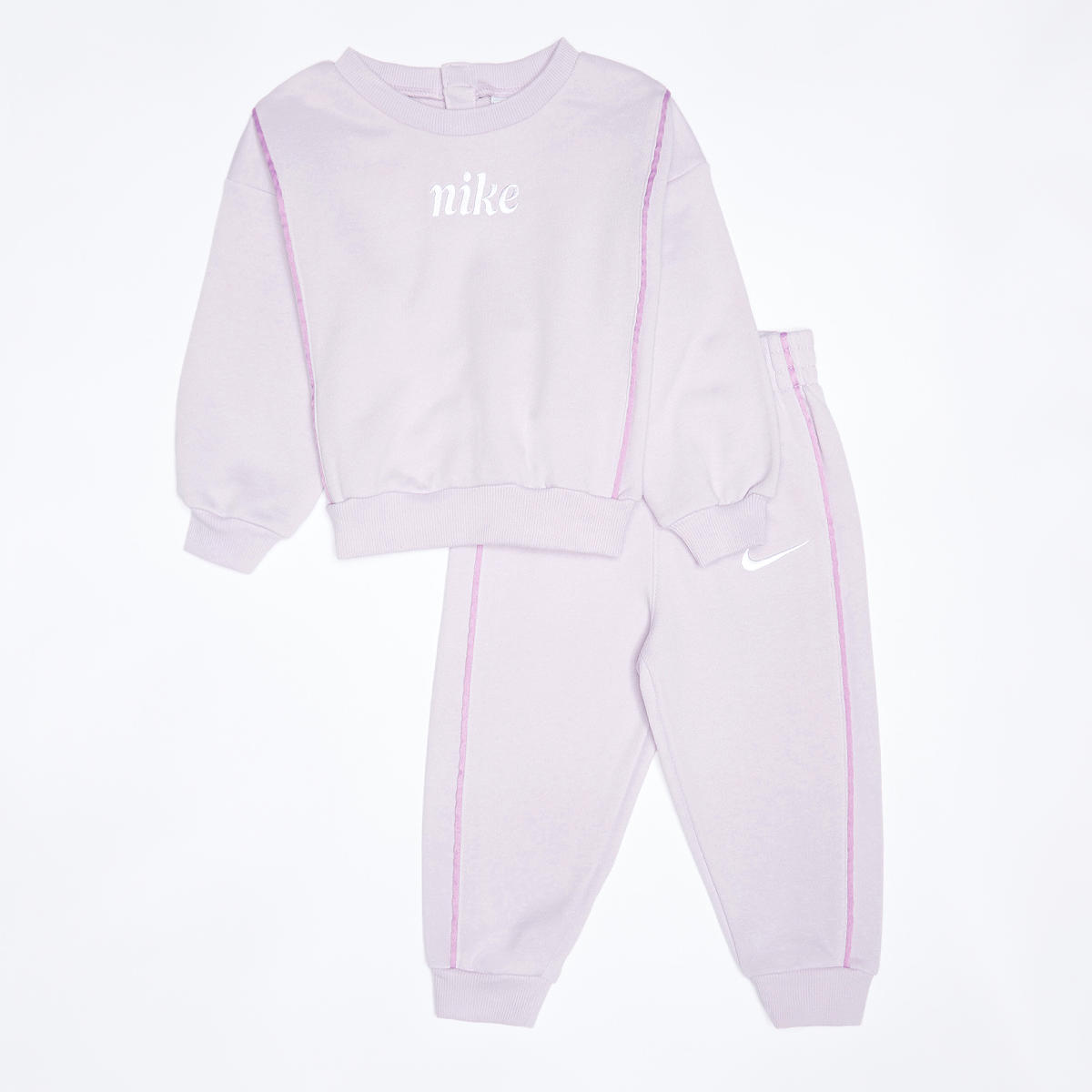 Nike Essentials Crew Set Baby Rompers & Sets in roze formaten: 24 M