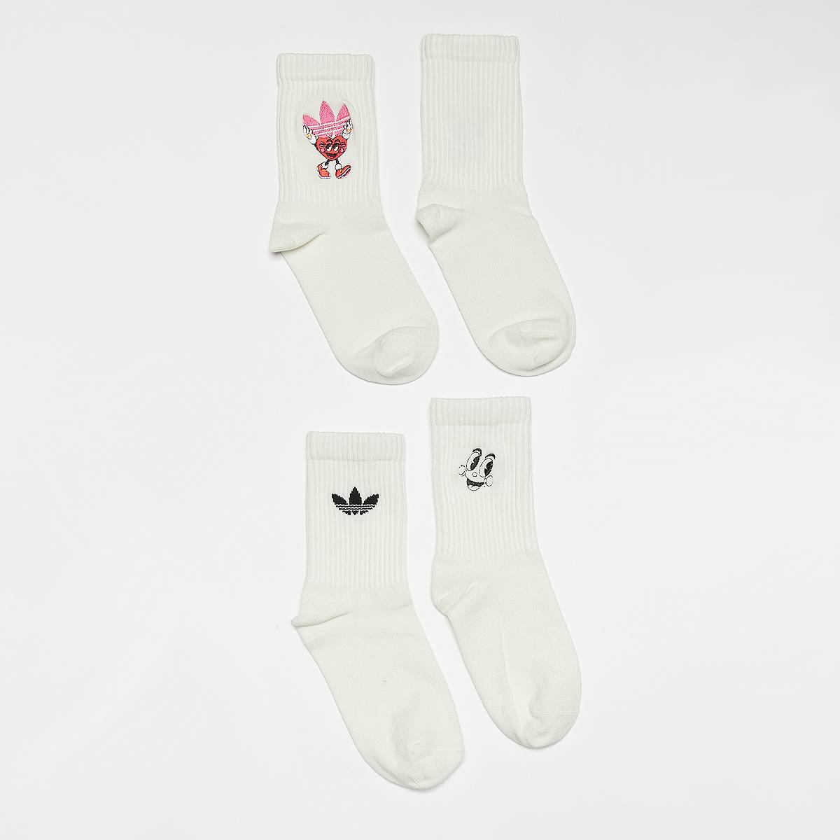 adidas Originals Crew Sokken Nelson Valentine (2 Pack) Sokken in wit formaten: 34-36