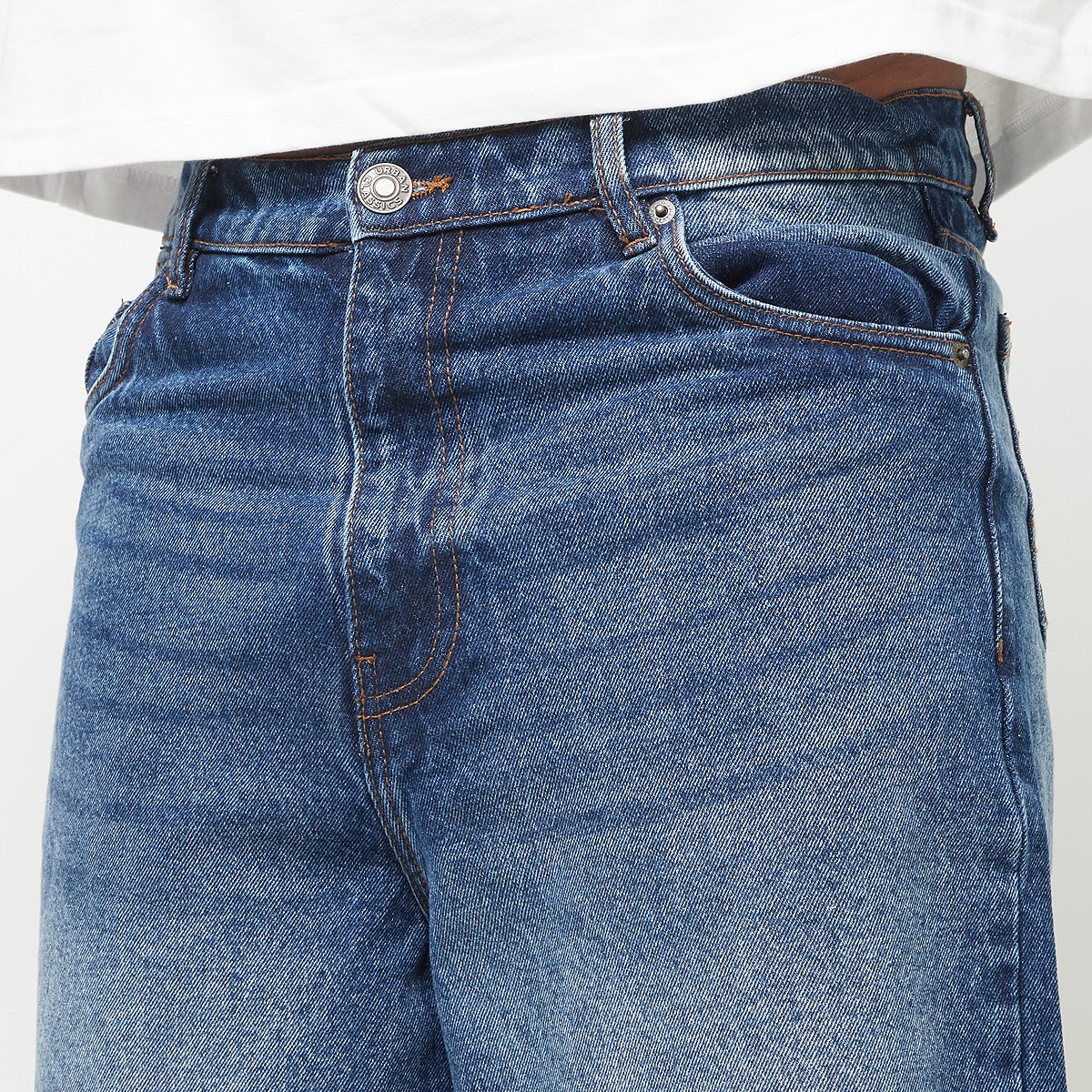 Urban Classics 90's Heavy Denim Shorts men blauw Kleding