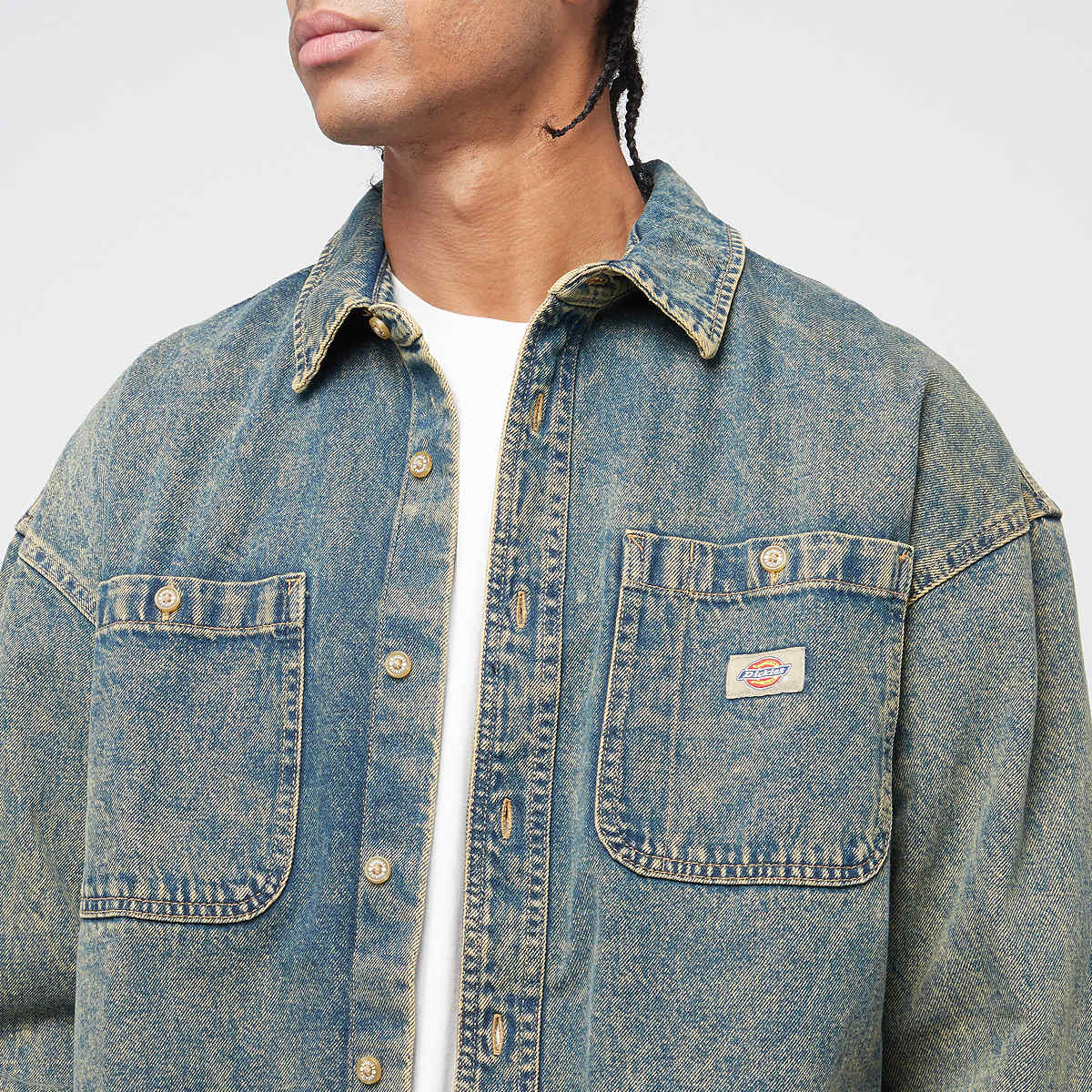 Dickies Houston Longsleeve Shirt men Overhemden blauw Maat S Kleding