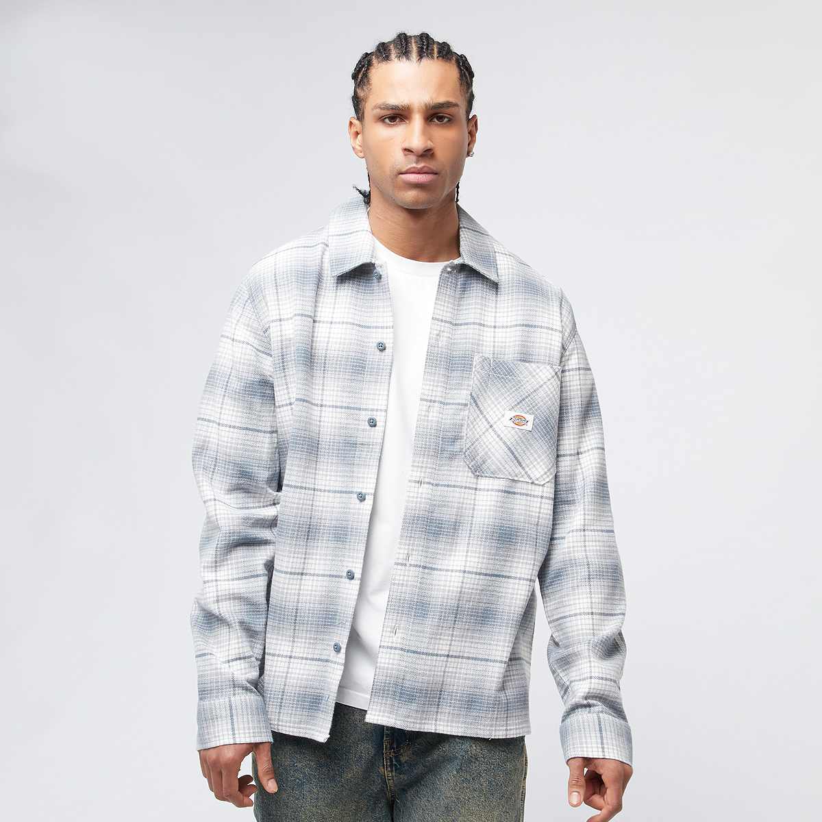 Dickies, FOREST CHECK SHIRT cypress, blue