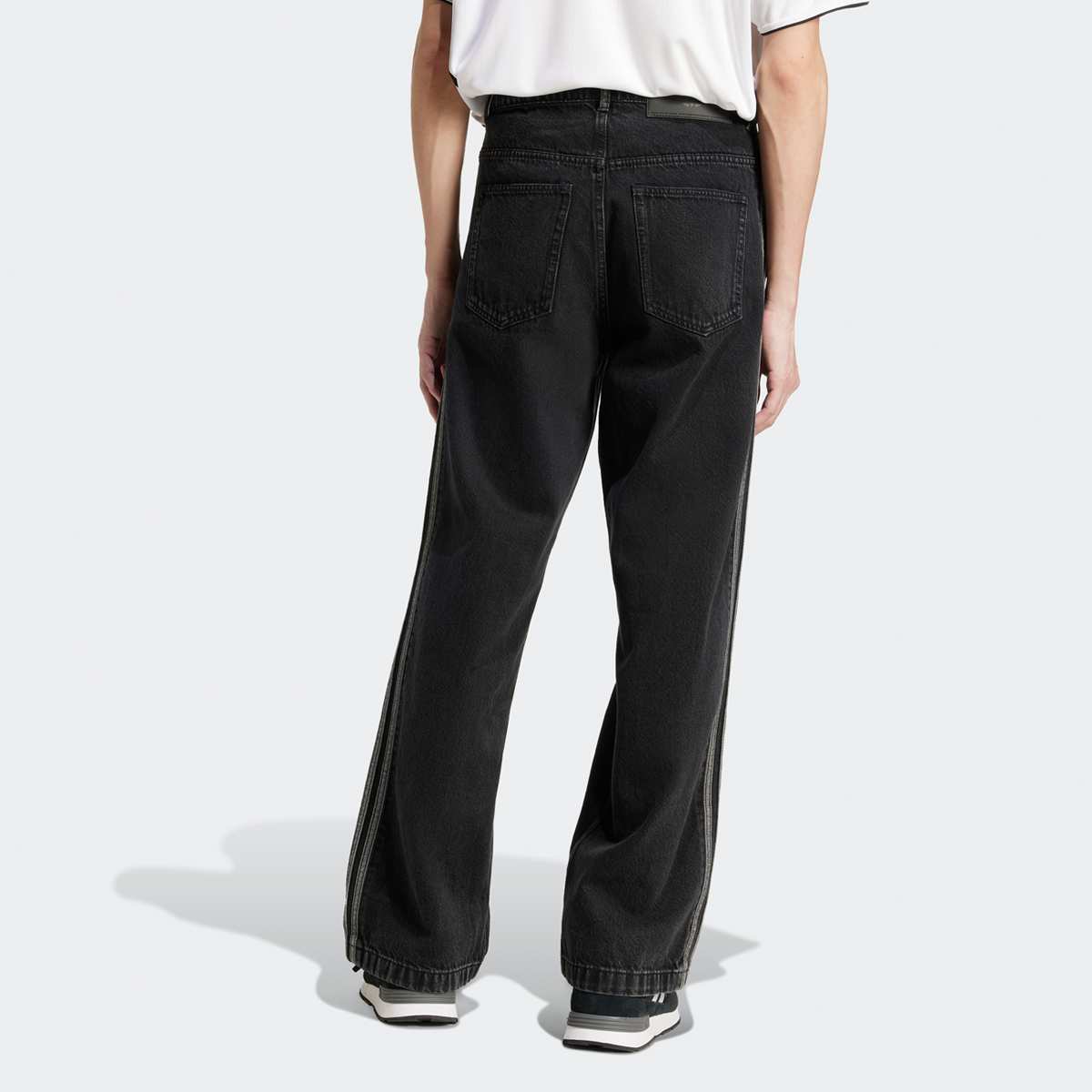 adidas Originals Denim Firebird Broek men Spijkerbroeken zwart Kleding