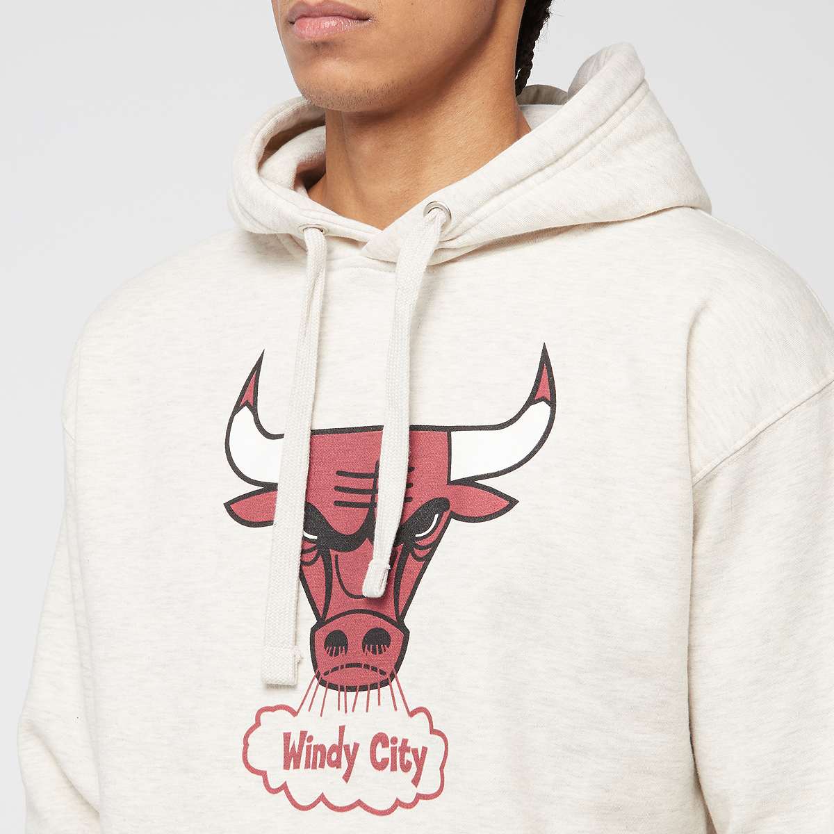 Mitchell & Ness NBA Slammin Hoodie Chicago Bulls men Hoodies Sweaters beige Maat S Kleding