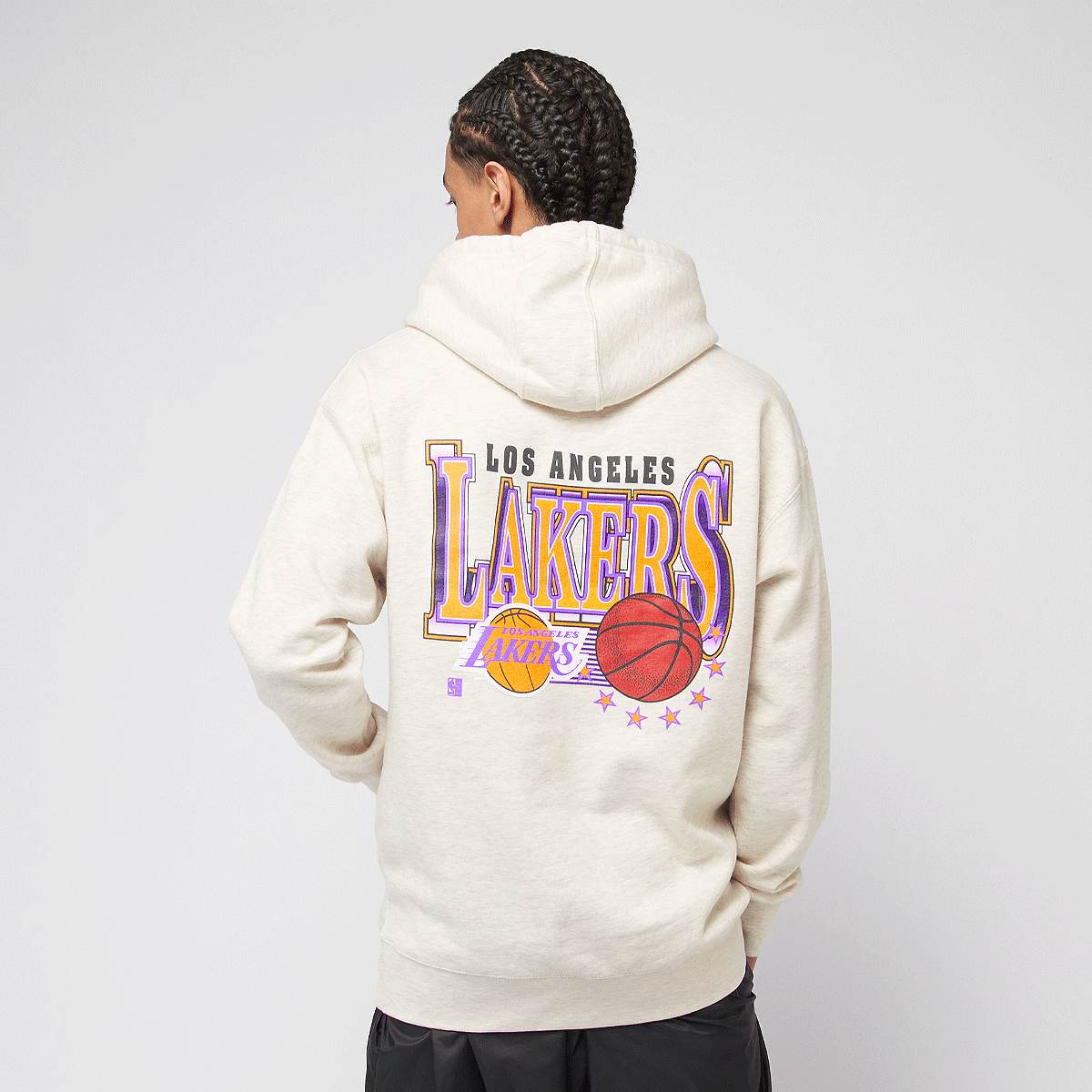 Mitchell & Ness NBA Slammin Hoodie Los Angeles Lakers men Hoodies Sweaters beige Maat S Kleding