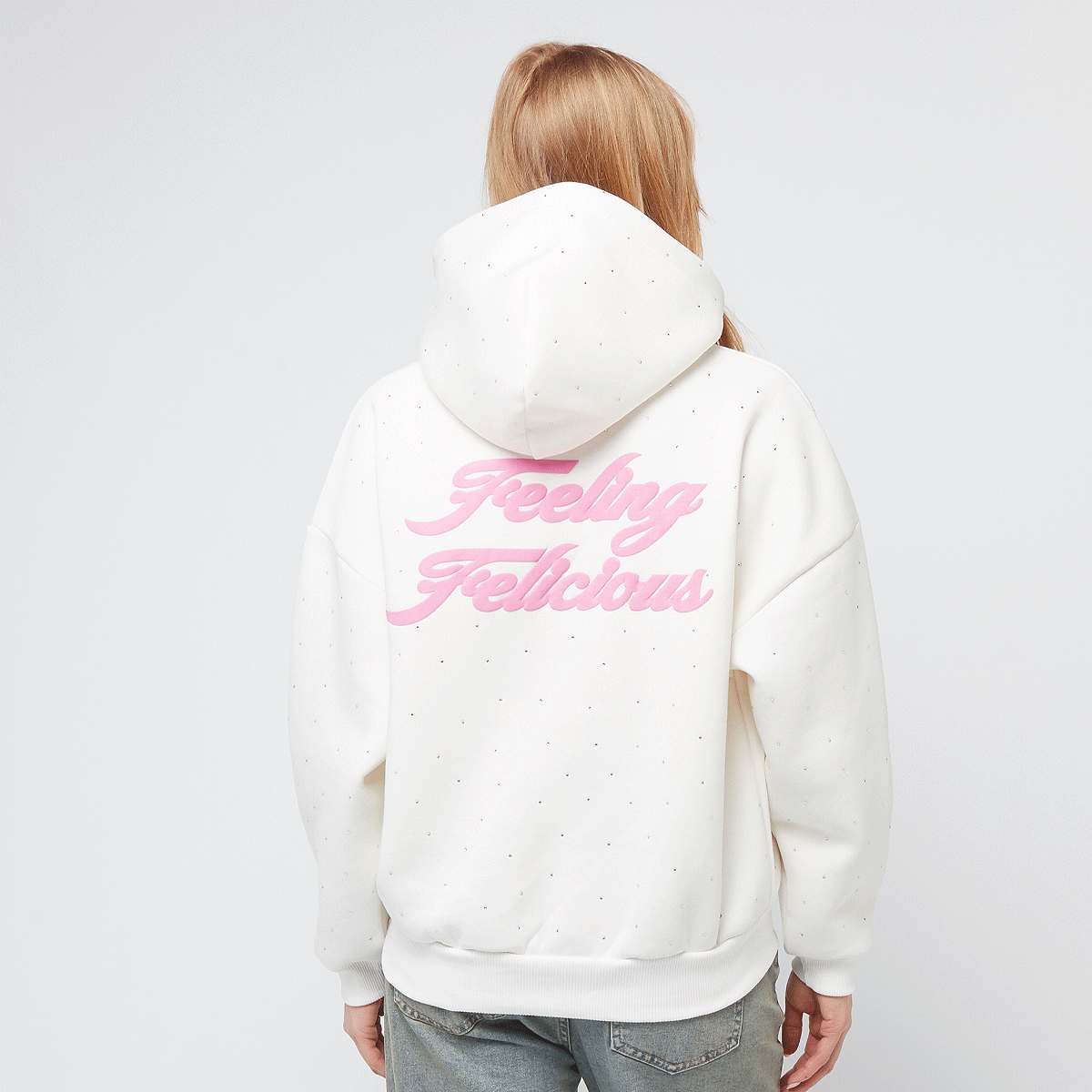 Felicious, Rhinestones Hoodie, white