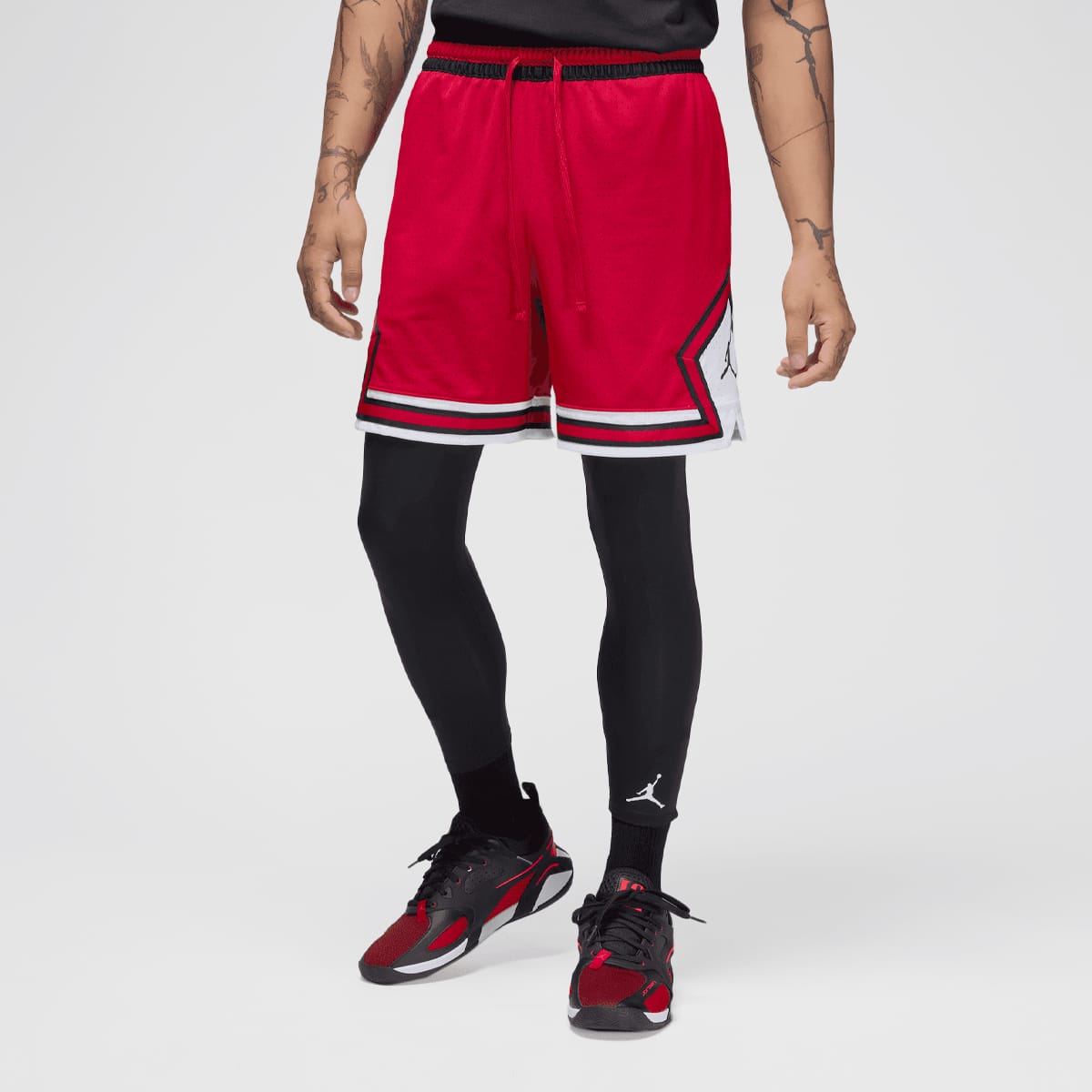 Jordan Diamond Herenshorts van mesh met Dri-FIT Sport Gym Red White Black- Heren Gym Red White Black