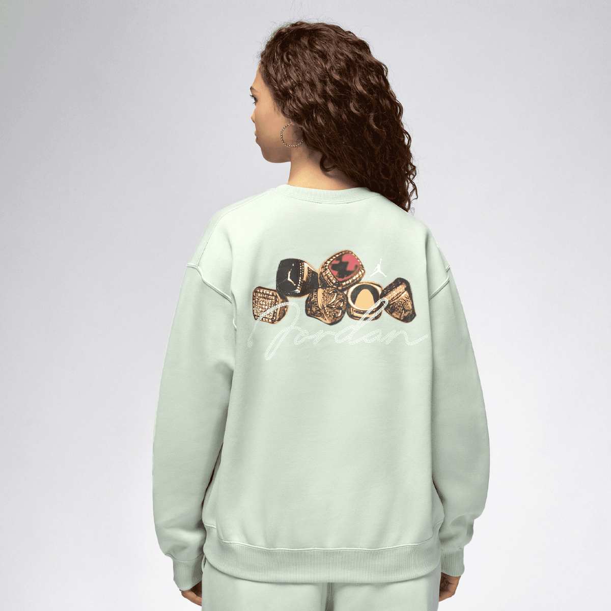 Jordan Brooklyn Fleece Crew women Hoodies & Sweaters groen Maat S Kleding