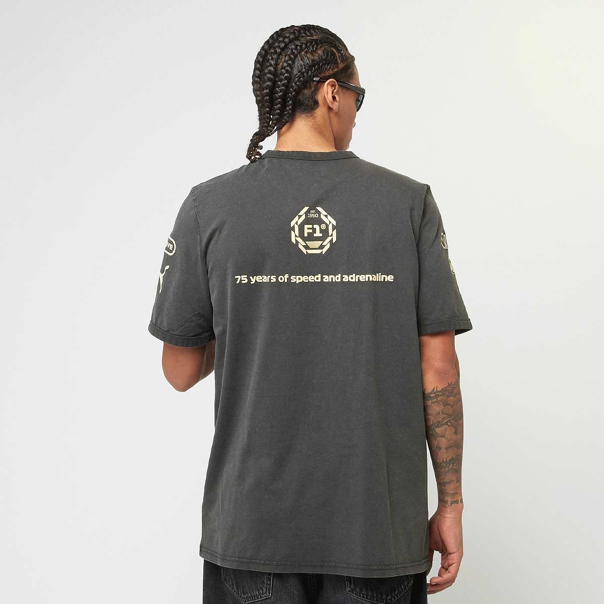 Puma F1 Graphic Ringer Tee men T-Shirts & Polo's grijs Maat L Kleding