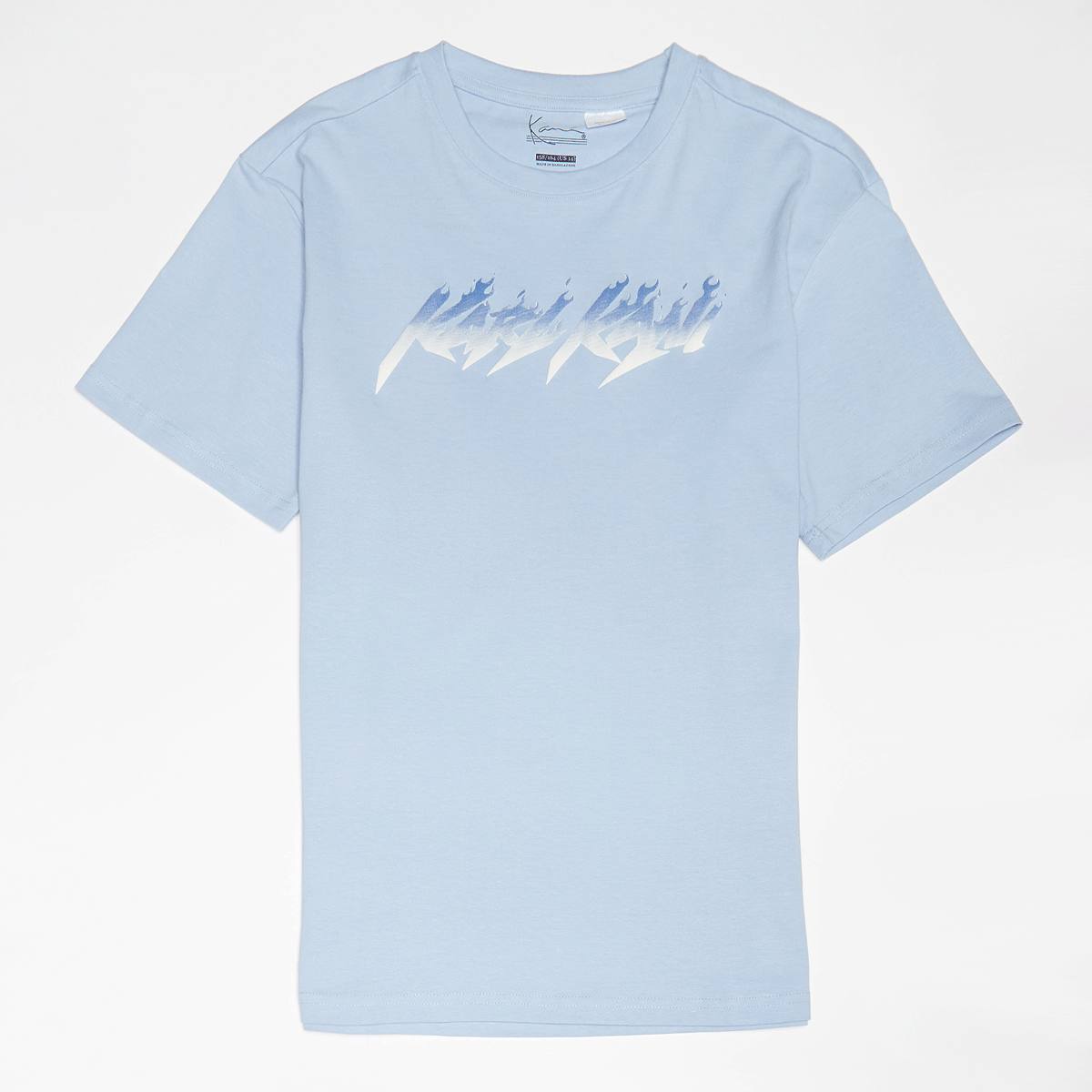 Karl Kani Flames Oversized Tee Junior T-Shirts in blauw formaten: 158 164