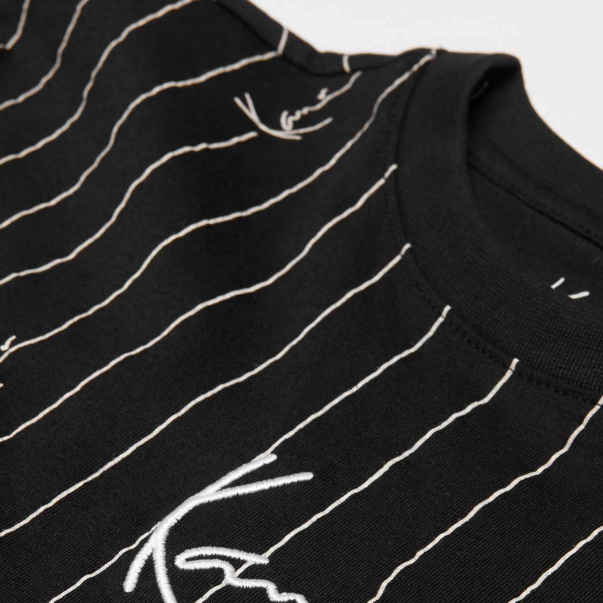 Karl Kani Signature Pinstripe Oversized Tee Junior Unisex T-Shirts zwart Kleding