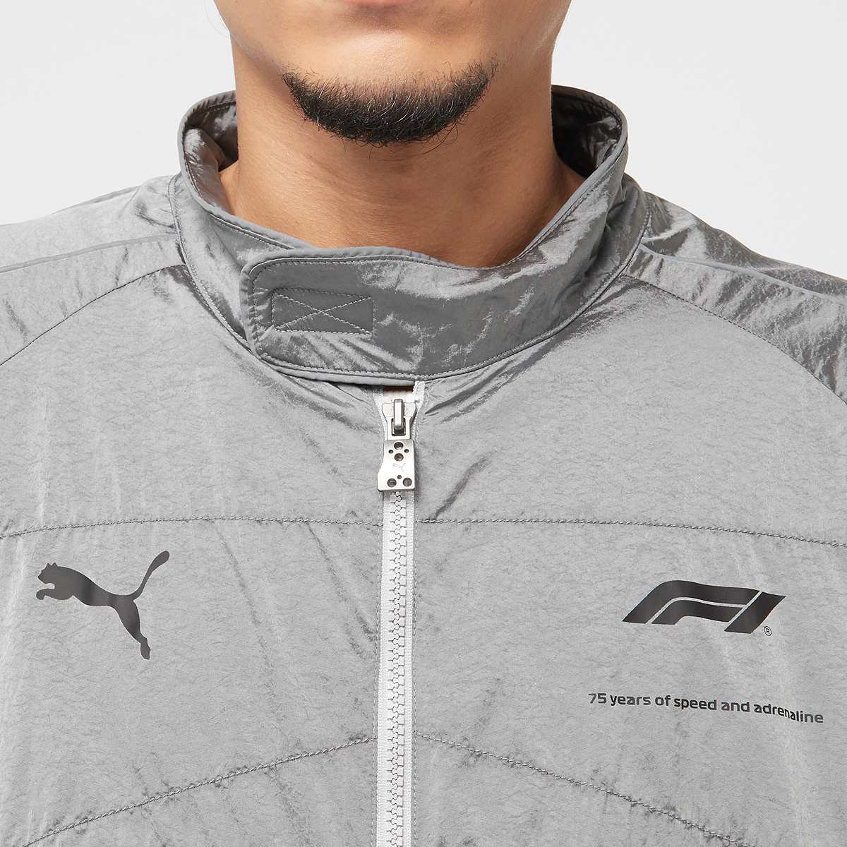 Puma F1 T7 Oversized Track Jacket men Trainingspakken zilver Maat L Kleding