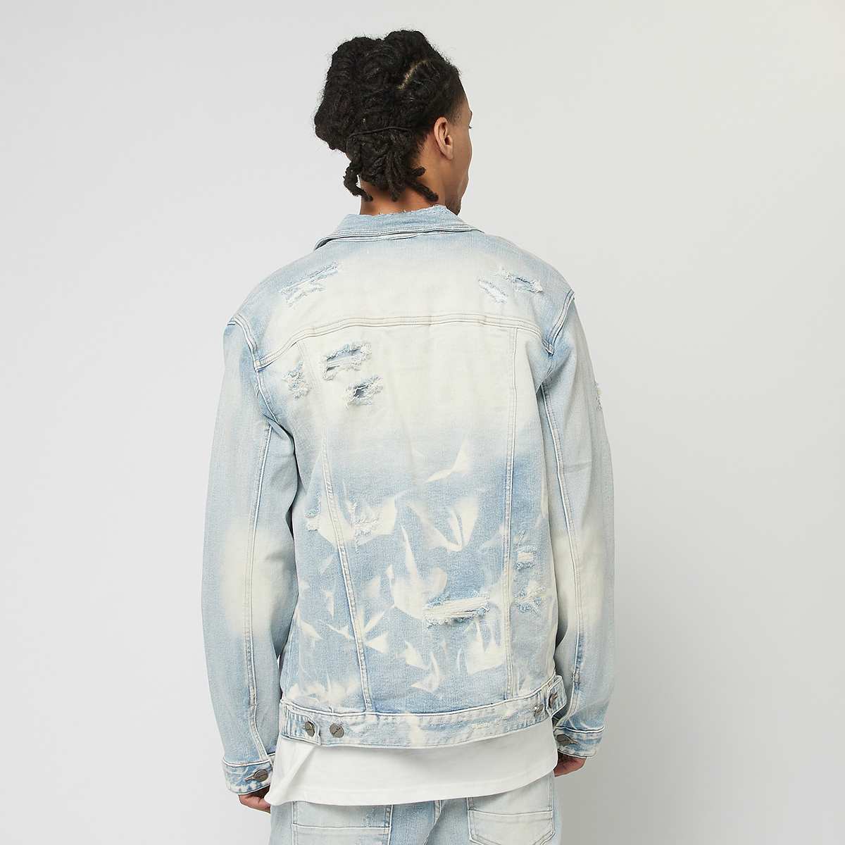 Smoke Rise Vintage Rip & Repair Denim Jacket men Spijkerjassen blauw Maat XS Kleding