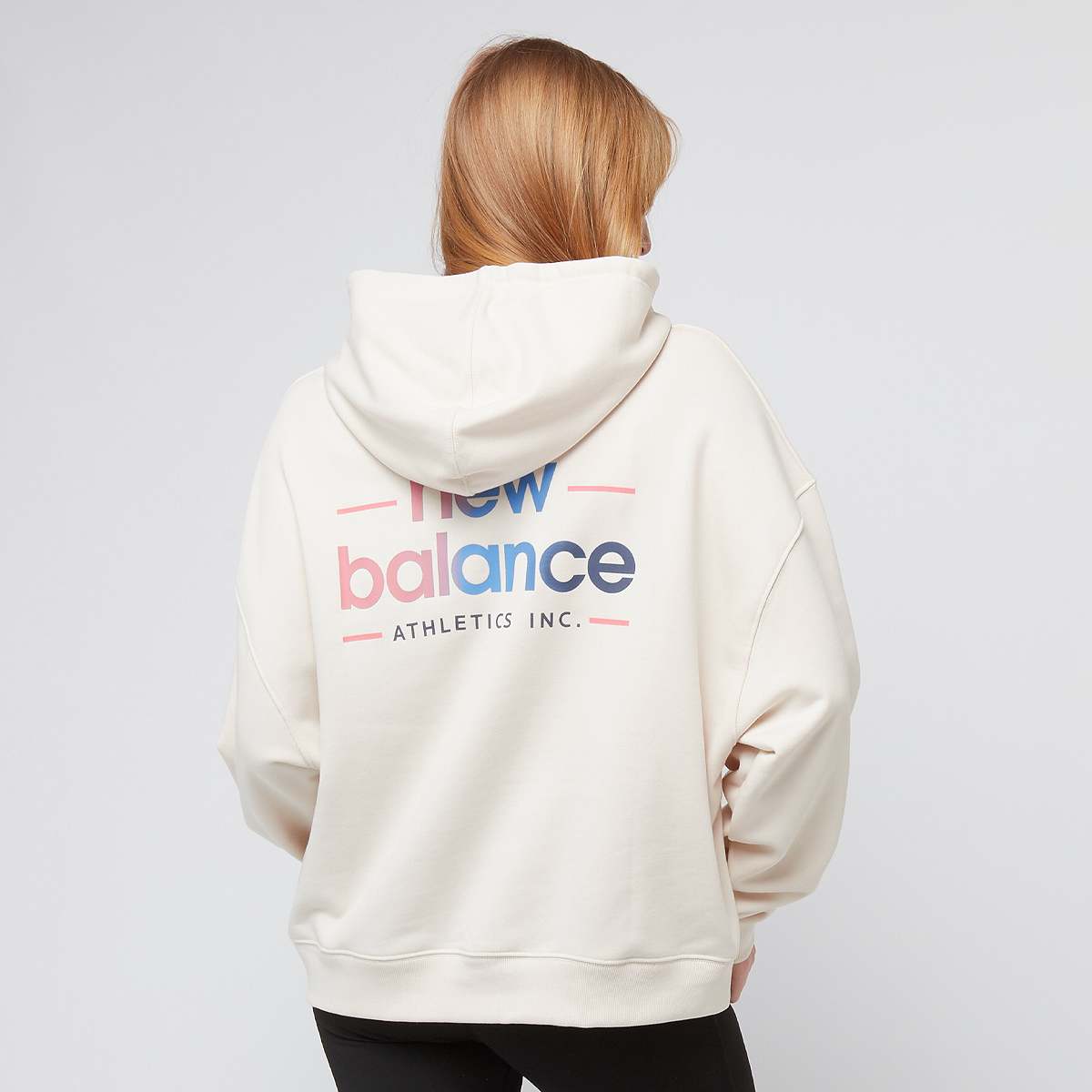 New Balance Multi Color Logo Hoodie wo Hoodies & Sweaters beige Maat XS Kleding