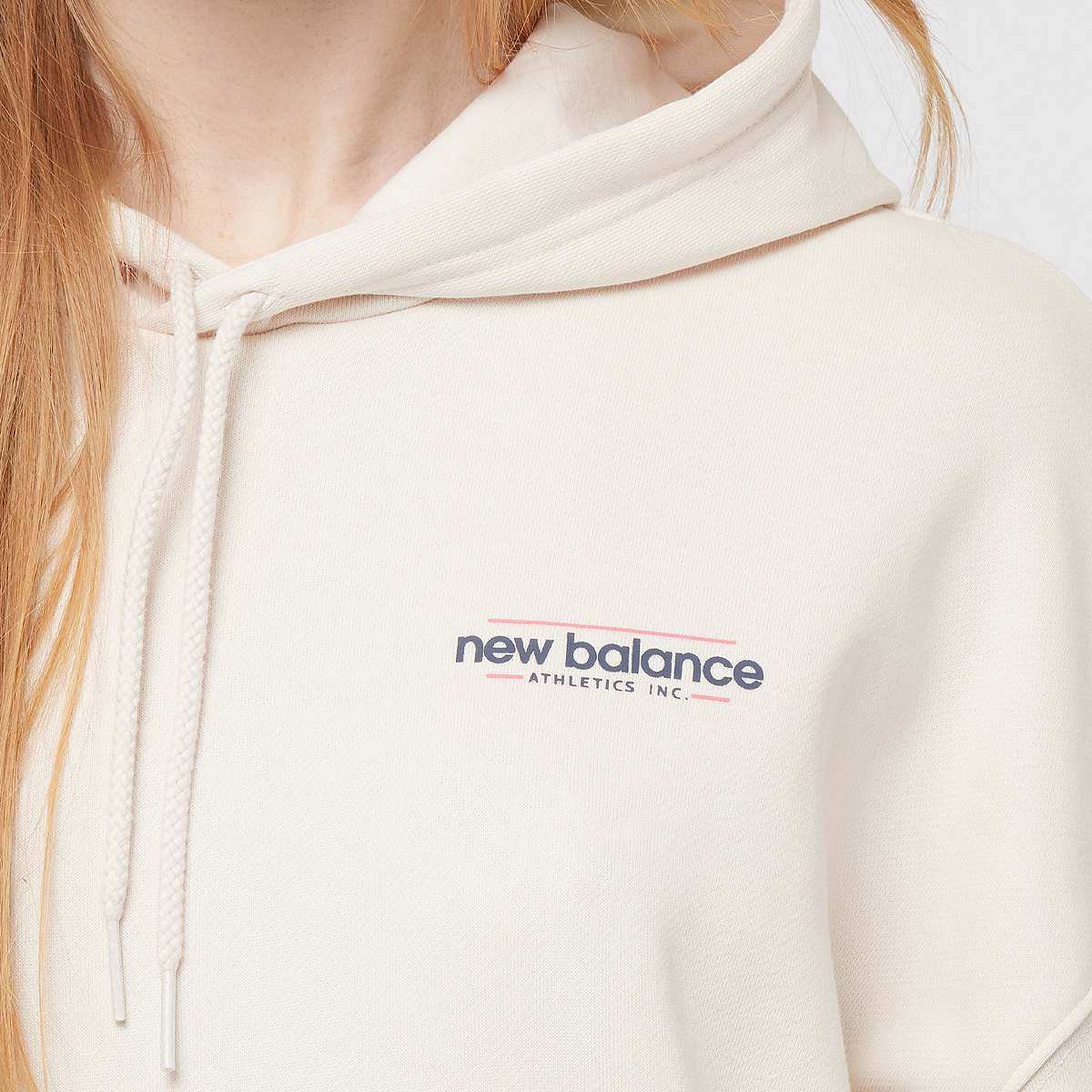 New Balance Multi Color Logo Hoodie women Hoodies & Sweaters beige Maat XS Kleding