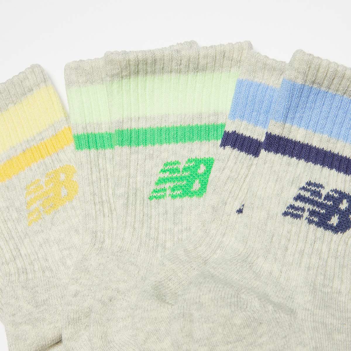 New Balance 3 PACK Kids Everyday Stripe Midcalf Socks unisex Sokken multicolor Maat 27-30 Kleding