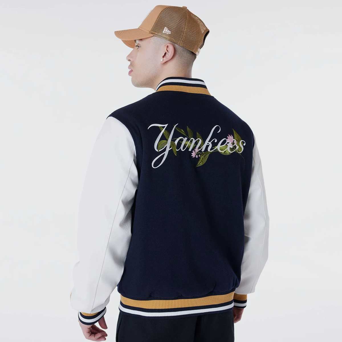 new era MLB Floral Varsity Jacket New York Yankees College jacks in blauw formaten: S