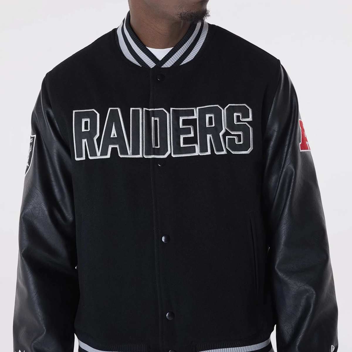 new era NFL Varsity Jacket Las Vegas Raiders men College jacks zwart Maat S Kleding