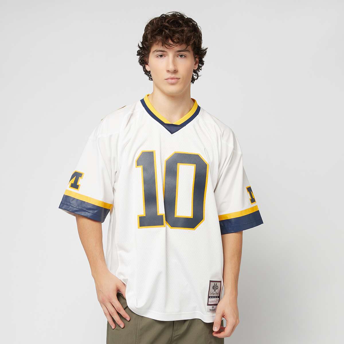 Mitchell & Ness NCAA White Jersey 1999 Tom Brady Michigan Wolverines men Jersey's wit Maat M Kleding