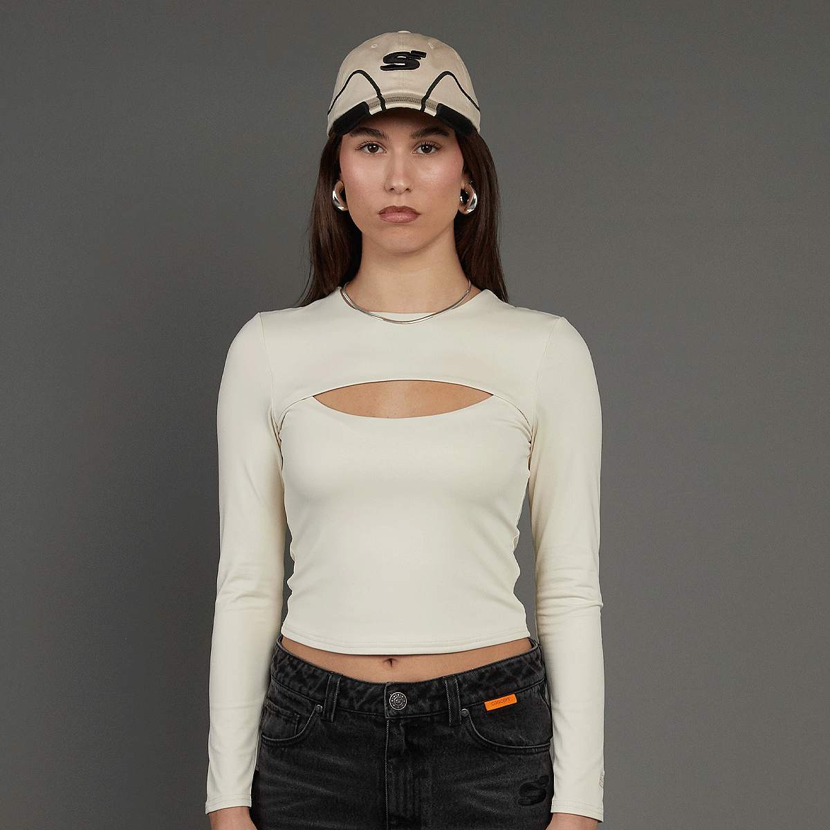 SNIPES, S Cube Cut Out Longsleeve, beige