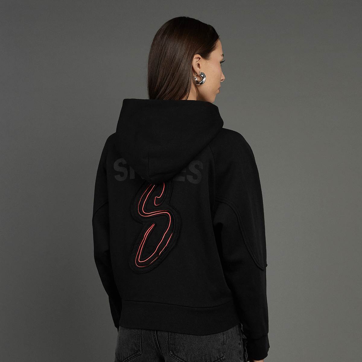 SNIPES, Snipes S Patch Oversized Hoodie, black