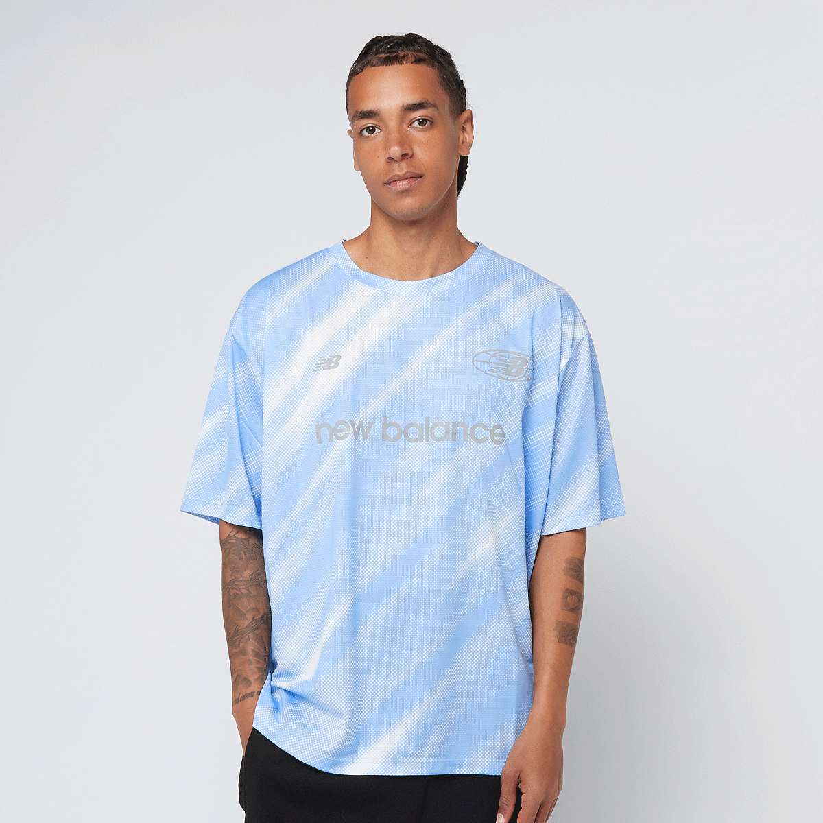 New Balance, Geometric Poly Tee, blue