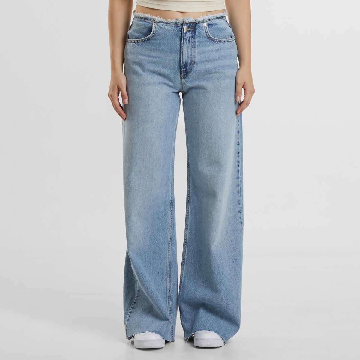 2Y STUDIOS, Ria Open Hem Low Waist Baggy Jeans, blue