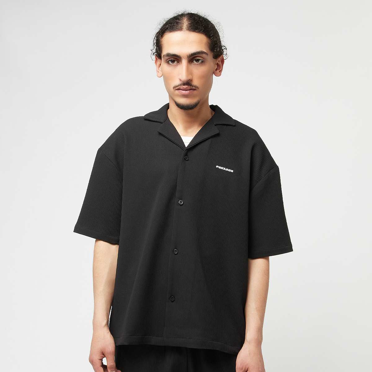 Pegador, Troy Plissee Summer Shirt, black