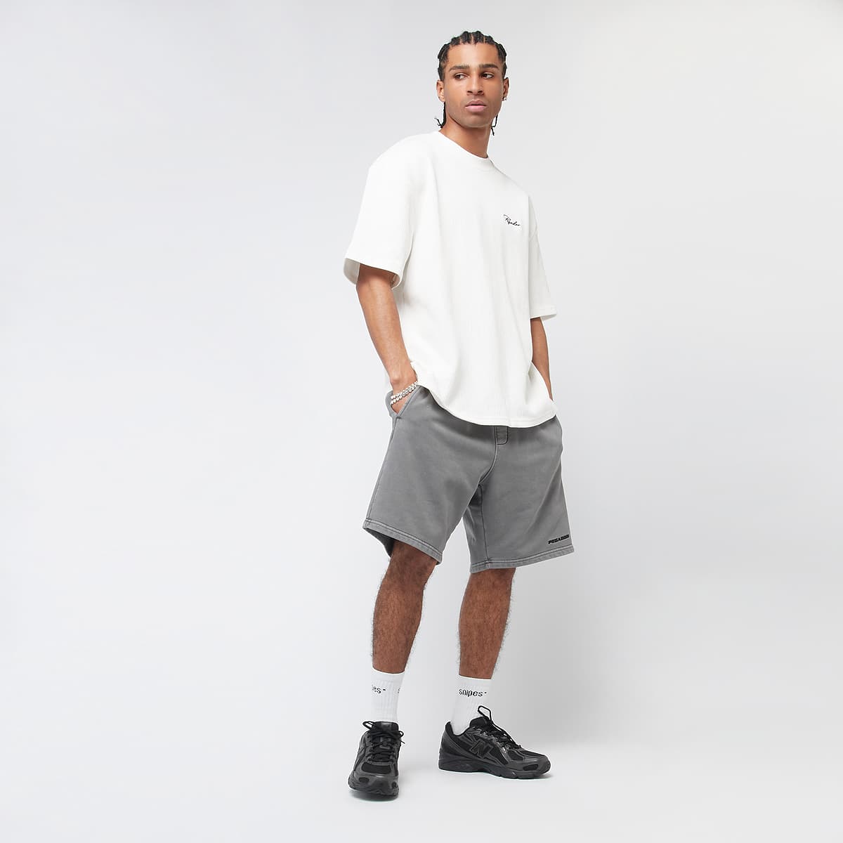 Pegador Logo Heavy Sweat Shorts men Sportshorts grijs Maat S Kleding