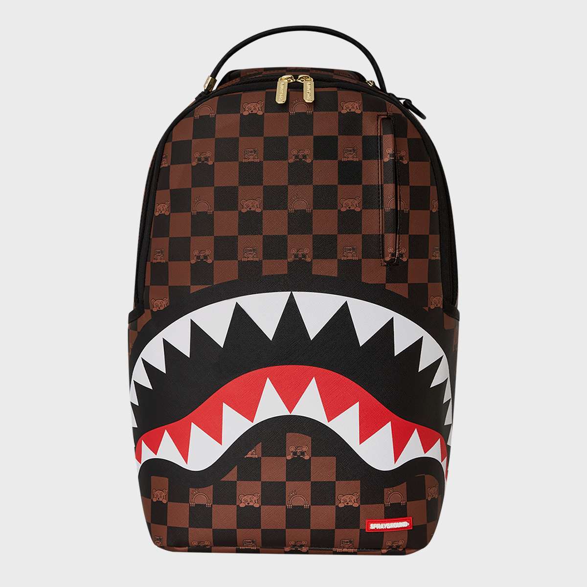 SPRAYGROUND Peeking Character Check Backpack unisex Rugzakken bruin Maat ONE SIZE Accessoires