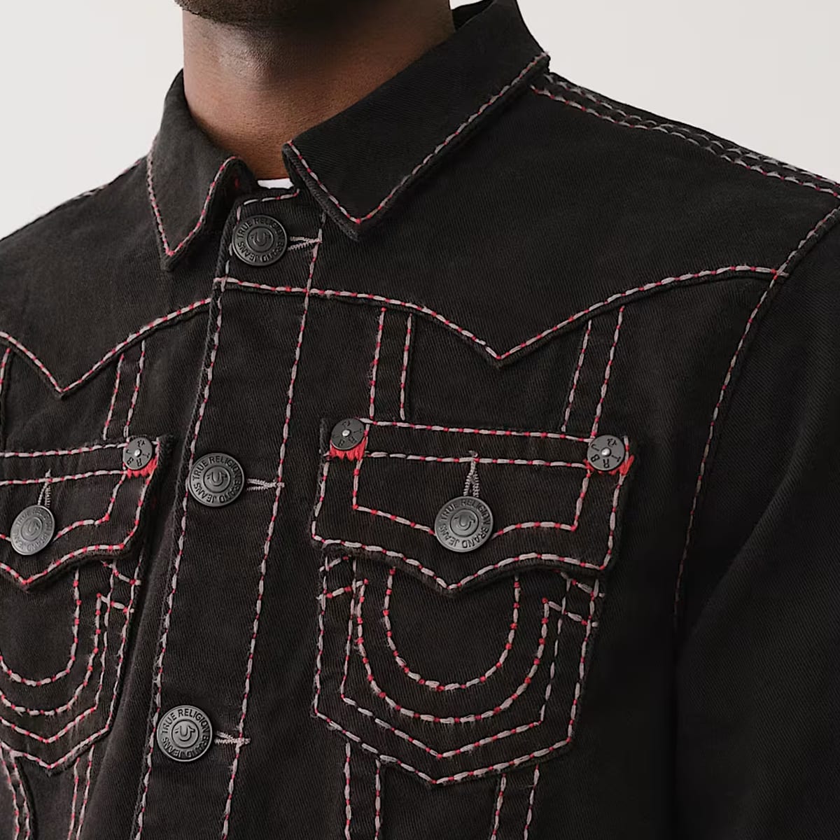 True Religion Jimmy Jacket Pikstitch men Spijkerjassen zwart Maat S Kleding