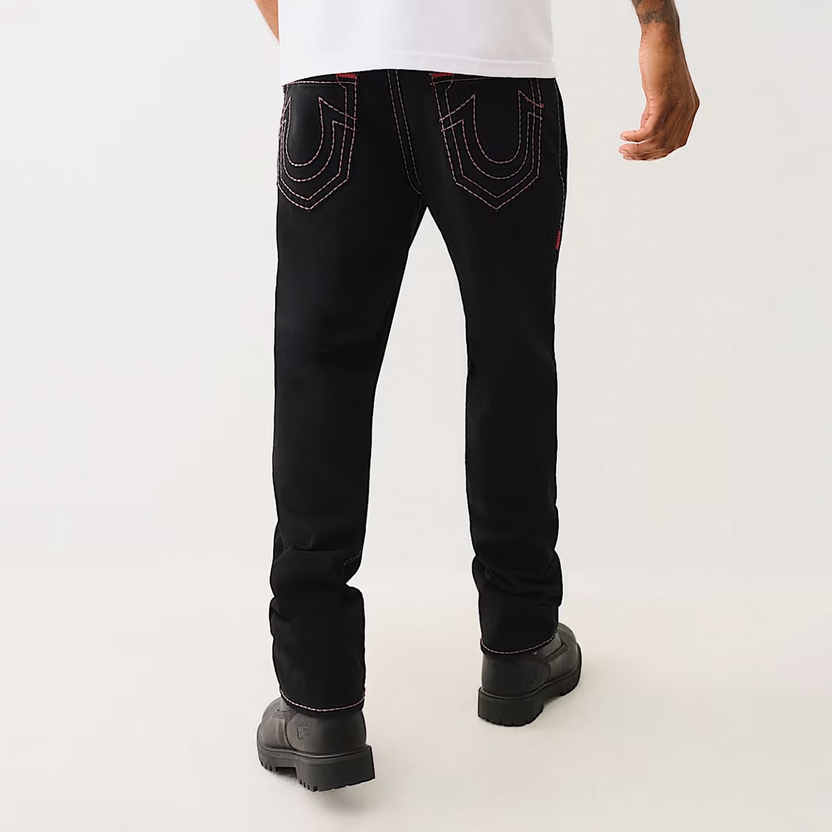 True Religion Ricky Super T Pick Stitch Straight Jeans men Spijkerbroeken zwart Kleding