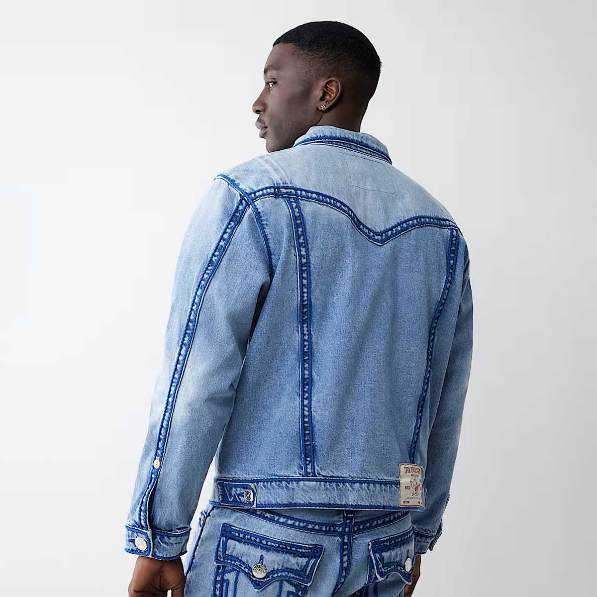 True Religion Rope Stitch Jimmy Jacket men Spijkerjassen blauw Maat S Kleding