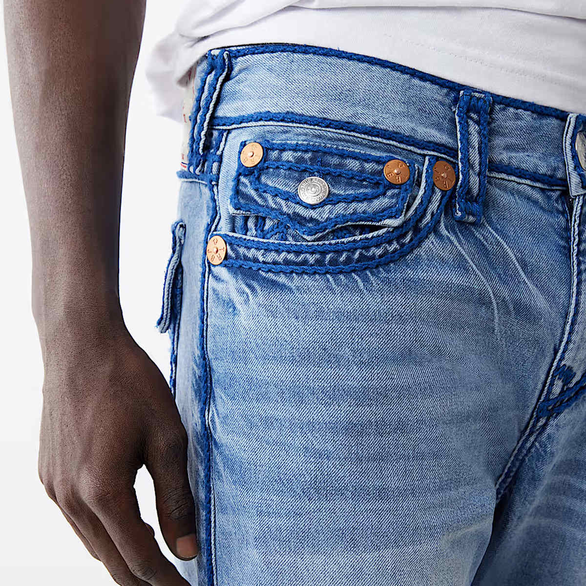 True Religion Ricky Rope Stitch Flap men Spijkerbroeken blauw Kleding