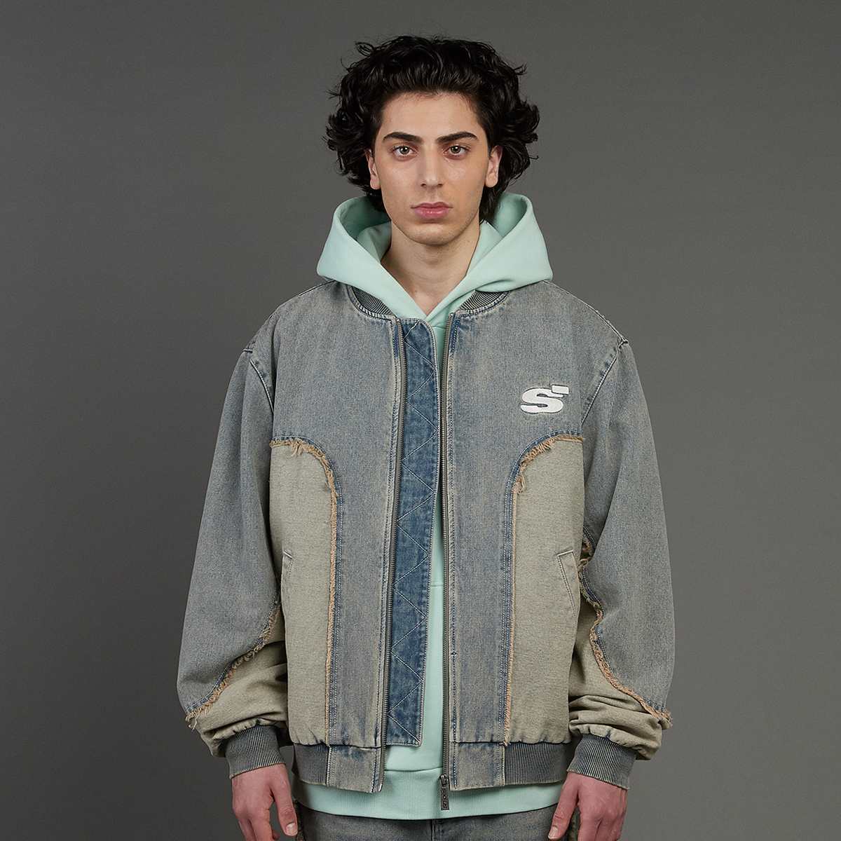 SNIPES, S Emblem Inside Out Denim Jacket, blue