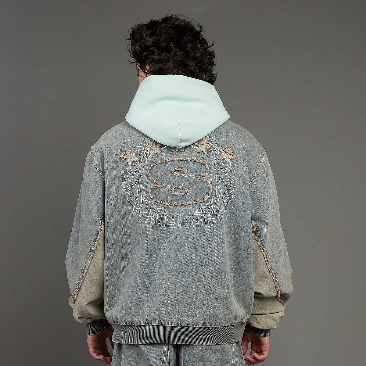 SNIPES S Emblem Inside Out Denim Jacket men Spijkerjassen blauw Maat XS Kleding